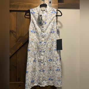 Button up Tuckernuck blue and cream patterned dress. Size M. New with tags.